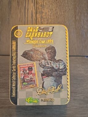 Vintage N.I.B. Dale Earhardt Metallic Collector Tin - Gold Mirror Finish